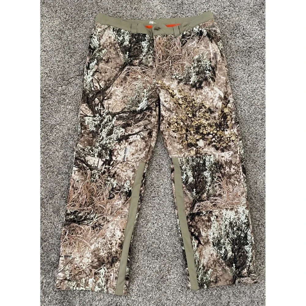 Cabelas Fleece Lined Zonz Camo‎ Pants Men's XL Mossy Oak Hunting Outdoor